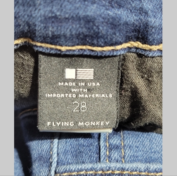 Flying Monkey Mid Rise Distressed Skinny Jeans Size 28. Medium/Dark Wash. - Picture 3 of 6